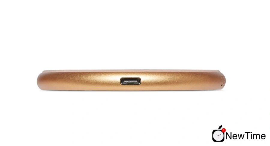 Бездротовий зарядний пристрій DECODED Wireless Fast Charger Leather Pad 10W (7.5W) Gold Metal / Rose (D9WC2GDRE)